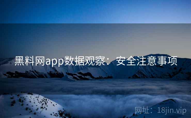 黑料网app数据观察：安全注意事项