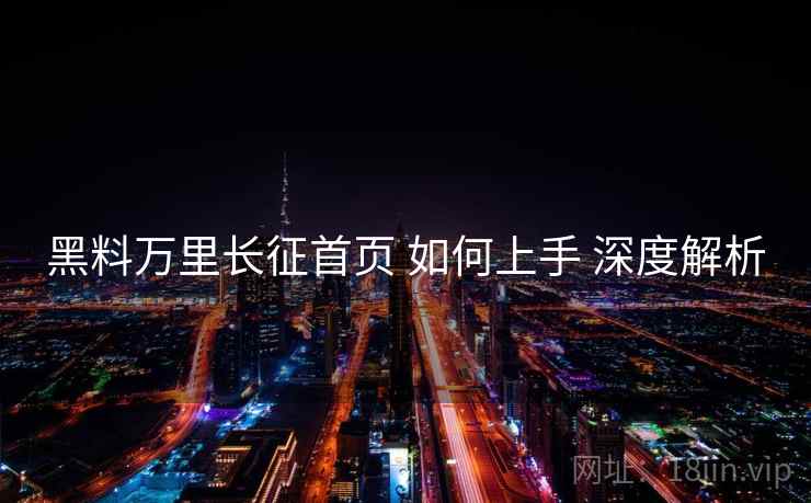 黑料万里长征首页 如何上手 深度解析