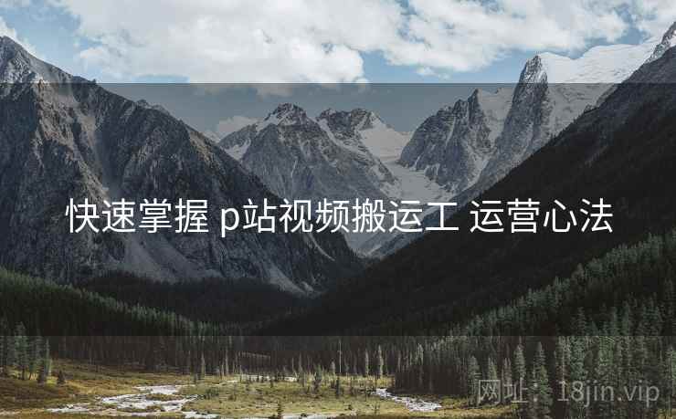 快速掌握 p站视频搬运工 运营心法
