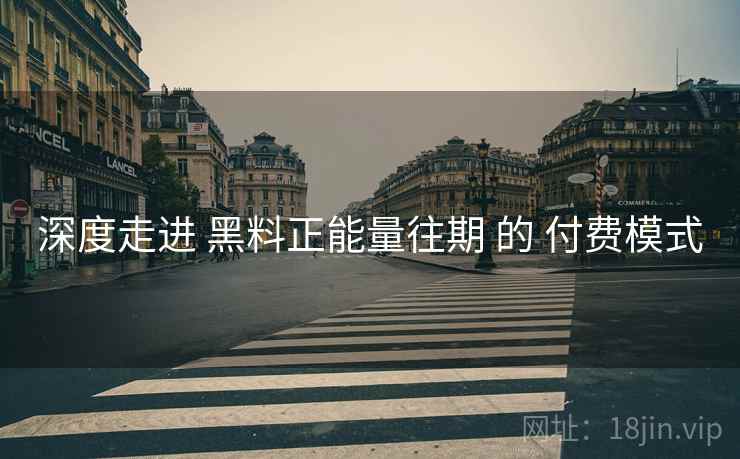 深度走进 黑料正能量往期 的 付费模式